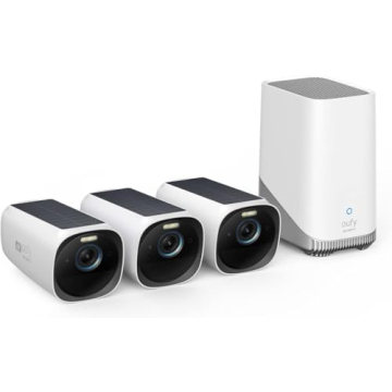 eufy Security eufyCam S330 (eufyCam 3) 3-Cam Bundle - Solar Powered 4K Outdoor Security Camera Syste...