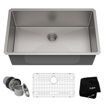 KRAUS Standart Pro 30-inch Undermount Single Bowl 16 Gauge Stainless Steel Kitchen Sink, KHU100-30