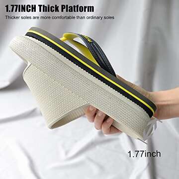 MOLATIN Cloud Slide Slippers for Women Men, Thick Sole Home Pillow Slipper, Non-Slip Quick Drying Message Shower Bathroom Sandals, Super Soft Open Toe Platform Cloud Shoes (Beige, Eur38/39)