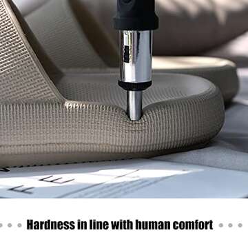 MOLATIN Cloud Slide Slippers for Women Men, Thick Sole Home Pillow Slipper, Non-Slip Quick Drying Message Shower Bathroom Sandals, Super Soft Open Toe Platform Cloud Shoes (Beige, Eur38/39)