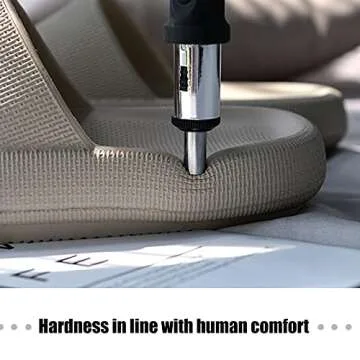 MOLATIN Cloud Slide Slippers for Women Men, Thick Sole Home Pillow Slipper, Non-Slip Quick Drying Message Shower Bathroom Sandals, Super Soft Open Toe Platform Cloud Shoes (Beige, Eur38/39)