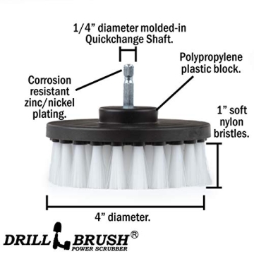 Drillbrush 4-Inch Round Flat Brush - Ultimate Hull Cleaner