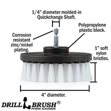 Drillbrush 4-Inch Round Flat Brush - Ultimate Hull Cleaner
