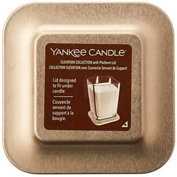 Yankee Candle Elevation Collection with Platform Lid Salt Mist Peony Scented, Large 2-Wick Candle, with up to 80 Hour Burn Time, 19 Ounce