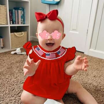 GLIGLITTR Baby Girls 4th of July Romper American Flag