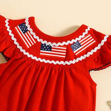 GLIGLITTR Baby Girls 4th of July Romper American Flag