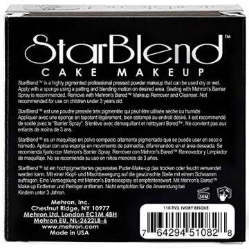 Mehron Makeup StarBlend Cake (2 oz) (Ivory Bisque)