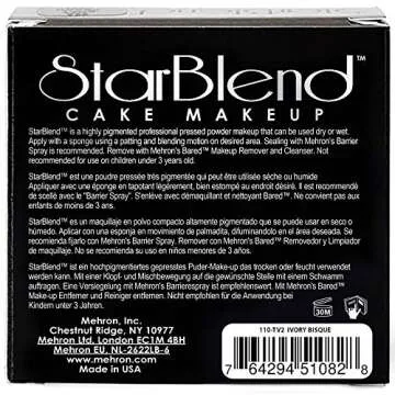 Mehron Makeup StarBlend Cake (2 oz) (Ivory Bisque)