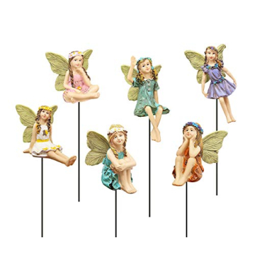 FANWNKI Fairy Garden Vintage Resin Fairy Figurines for Outdoor Decor Set of 6