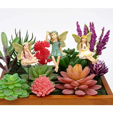 FANWNKI Fairy Garden Vintage Resin Fairy Figurines Set
