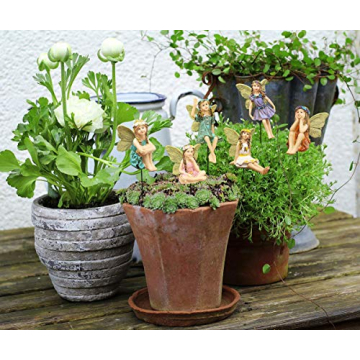 FANWNKI Fairy Garden Vintage Resin Fairy Figurines Set