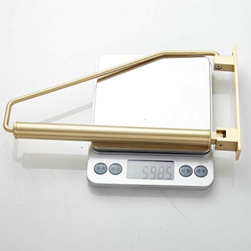 Hiendure Folding Clothes Hanger Gold Brushed Drying Clothes Rack Wall-Mounted Space Saver for Laundry Room Closet, Brass, 12 Inch