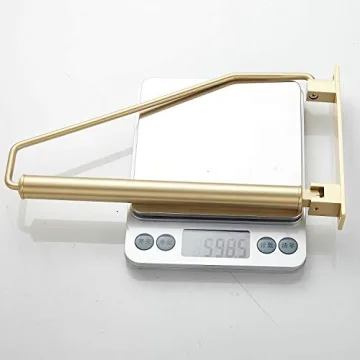 Hiendure Folding Clothes Hanger Gold Brushed Drying Clothes Rack Wall-Mounted Space Saver for Laundry Room Closet, Brass, 12 Inch