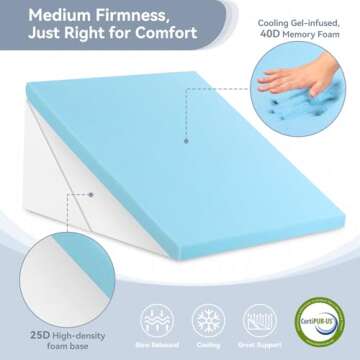 Adjustable Memory Foam Wedge Pillow for Sleep and Relief