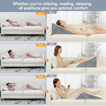 Adjustable Memory Foam Wedge Pillow for Sleep and Relief
