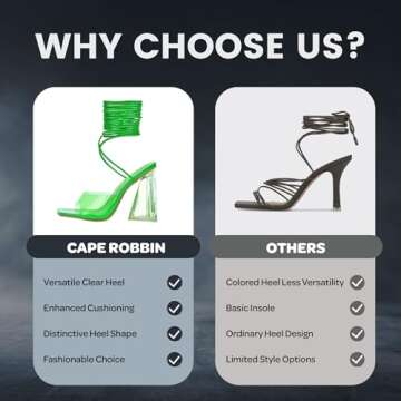 Cape Robbin Strappy Heels Lace up Heels for Women Sexy - Clear Heels with Square Open Toe - Tie up Heeled Sandals (Swag)