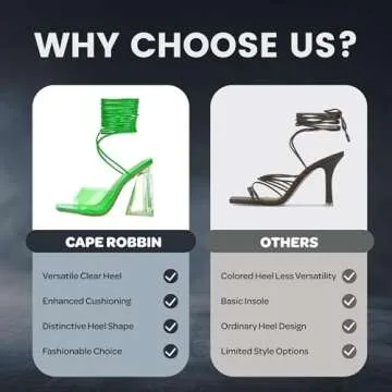 Cape Robbin Strappy Heels Lace up Heels for Women Sexy - Clear Heels with Square Open Toe - Tie up Heeled Sandals (Swag)