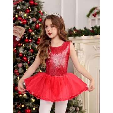 Arshiner Girls Sparkly Ballet Tutu Dress for Toddlers