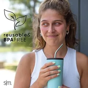 Simple Modern Stainless Steel Reusable Straws for Tumblers 4 Pack