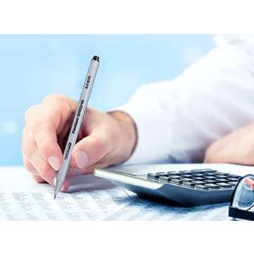 Grinbee Porous point Fineliner pens,felt pen, greeting cards and notebooks pens, No odor markers, 0.4mm Fine tip markers, Grey PP pen body, set of 12 colors