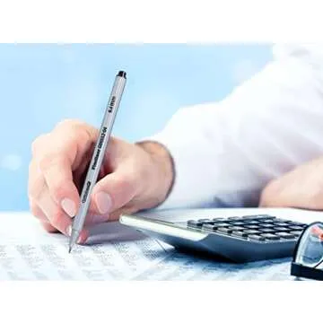 Grinbee Porous point Fineliner pens,felt pen, greeting cards and notebooks pens, No odor markers, 0.4mm Fine tip markers, Grey PP pen body, set of 12 colors