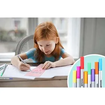 Grinbee Porous point Fineliner pens,felt pen, greeting cards and notebooks pens, No odor markers, 0.4mm Fine tip markers, Grey PP pen body, set of 12 colors