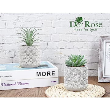 Der Rose 2 Packs Fake Plants for Elegant Home Decor
