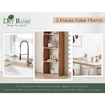 Der Rose 2 Packs Fake Plants for Elegant Home Decor