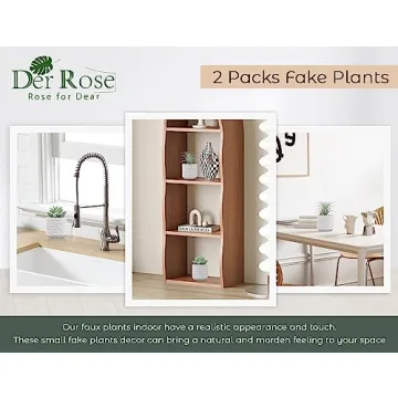 Der Rose 2 Packs Fake Plants for Elegant Home Decor