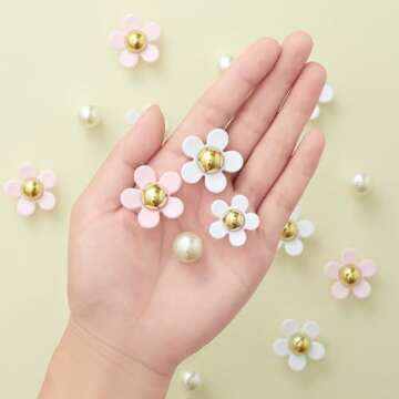 Flower Shoe Charms for Girls, Cute Flower Shoe Charms Daisy Shoe Charms Shoe Decoration Charms for W...