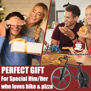 Bicycle Pizza Cutter Wheel Fun Gift for Cyclists and Pizza Lovers
