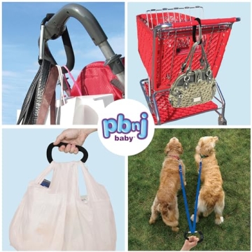 Stroller Hooks for Hanging Diaper Bags - Mommy Stroller Clip and Stroller Accessories Organizer Hook - Large Carabiner Clips for Mom Purse Shopping Grocery Bag and Accessory - (2 Pack) (Carabiner)