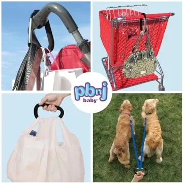 Stroller Hooks for Hanging Diaper Bags - Mommy Stroller Clip and Stroller Accessories Organizer Hook - Large Carabiner Clips for Mom Purse Shopping Grocery Bag and Accessory - (2 Pack) (Carabiner)