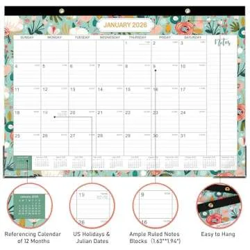 Desk Calendar 2025-2026 - 2025-2026 Calendar from Jul. 2025 - Dec. 2026, 18 Monthly 2025-2026 Desk Calendar Large 12x17, Ruled Block, To-do List & Note