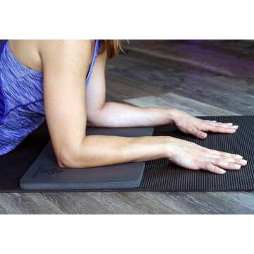 SukhaMat Yoga Knee Pad Cushion for Knees, Elbows, Wrists Designed for Comfort During Exercise (Grey)