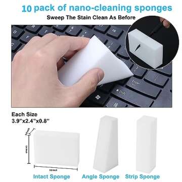 2X Density Magic Sponge Eraser,Multi-Functional Household Cleaning Kitchen Dish Sponge for Furniture...