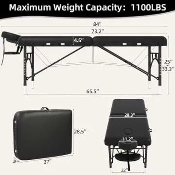 ABET Massage Table - Portable Spa Tattoo Bed with Carrying Bag