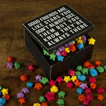 Hinged Wood Box – Good Friends Are Like Stars
