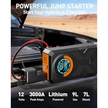 Jump Starter with Air Compressor, Battery Jumper Starter Portable Jump Box，Car Battery Jump Starte...