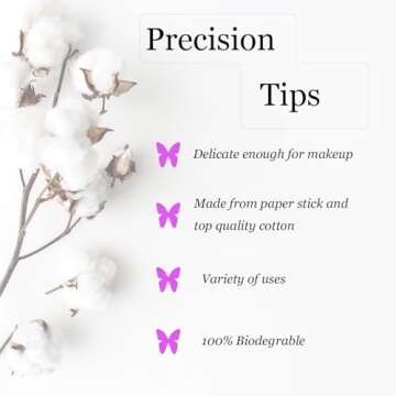 600pcs Precision Tip Cotton Swabs/Double Pointed Cotton Buds for Makeup