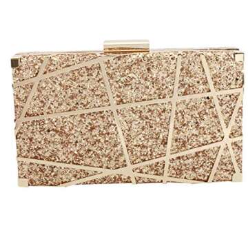 LETODE Women Evening Bags Sparkling Handbag Metal Hollow Designer Wedding Party Clutch Purse