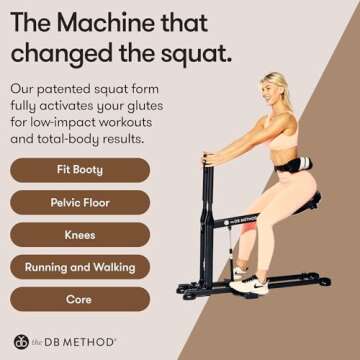 The DB Method Squat Machine with Phone Mount - Low Impact Home Workout Equipment