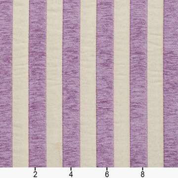 B0850B Purple and Off-White Woven Striped Chenille Upholstery Fabric by The Yard