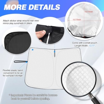 Canvcle 6-Layer Windshield Sun Shade for Toyota Highlander