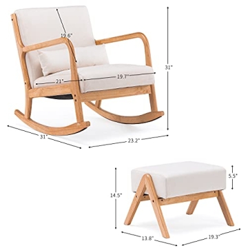 Stylish YOLENY Fabric Rocking Chair for Comfort and Support