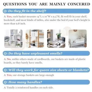 Criusia Large Storage Bins for Shelves 4 Pack, Closet Storage Baskets for Clothes Blanket Beddings Towels, Collapsible Fabric Closet Organizer Bins with Handles/ Laundry Room Organization