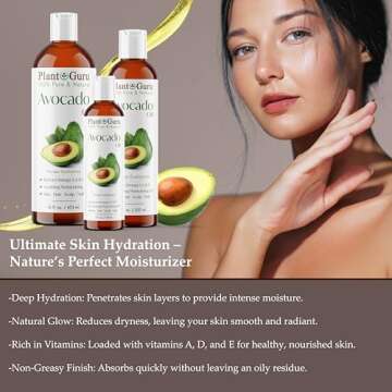 Avocado Oil 4 fl. oz Cold Pressed 100% Pure Natural Carrier For Skin, Face, and Hair Growth Moisturizer. Perfect For DYI Creams, Lotions, Lip balm and Soap Making.