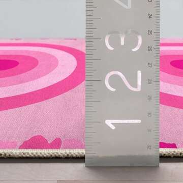 Well Woven Apollo Washable 5' x 7' Area Rug - Hot Pink Modern Rainbow - for Living Room, Bedroom and Kitchen