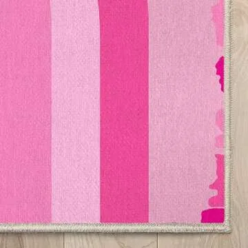 Well Woven Apollo Washable 5' x 7' Area Rug - Hot Pink Modern Rainbow - for Living Room, Bedroom and Kitchen