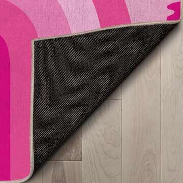 Well Woven Apollo Washable 5' x 7' Area Rug - Hot Pink Modern Rainbow - for Living Room, Bedroom and Kitchen